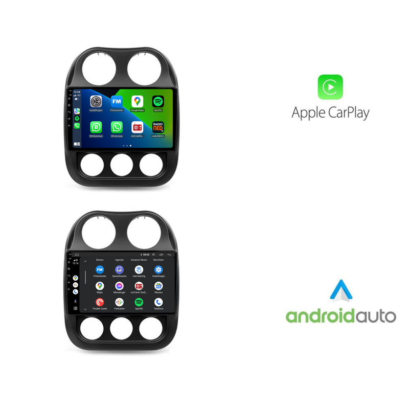 Jeep Compass CarPlay & Android Auto autoradio | 2010 t/m 2016 | Android 15 | Davilon | Inclusief nieuw paneel-3