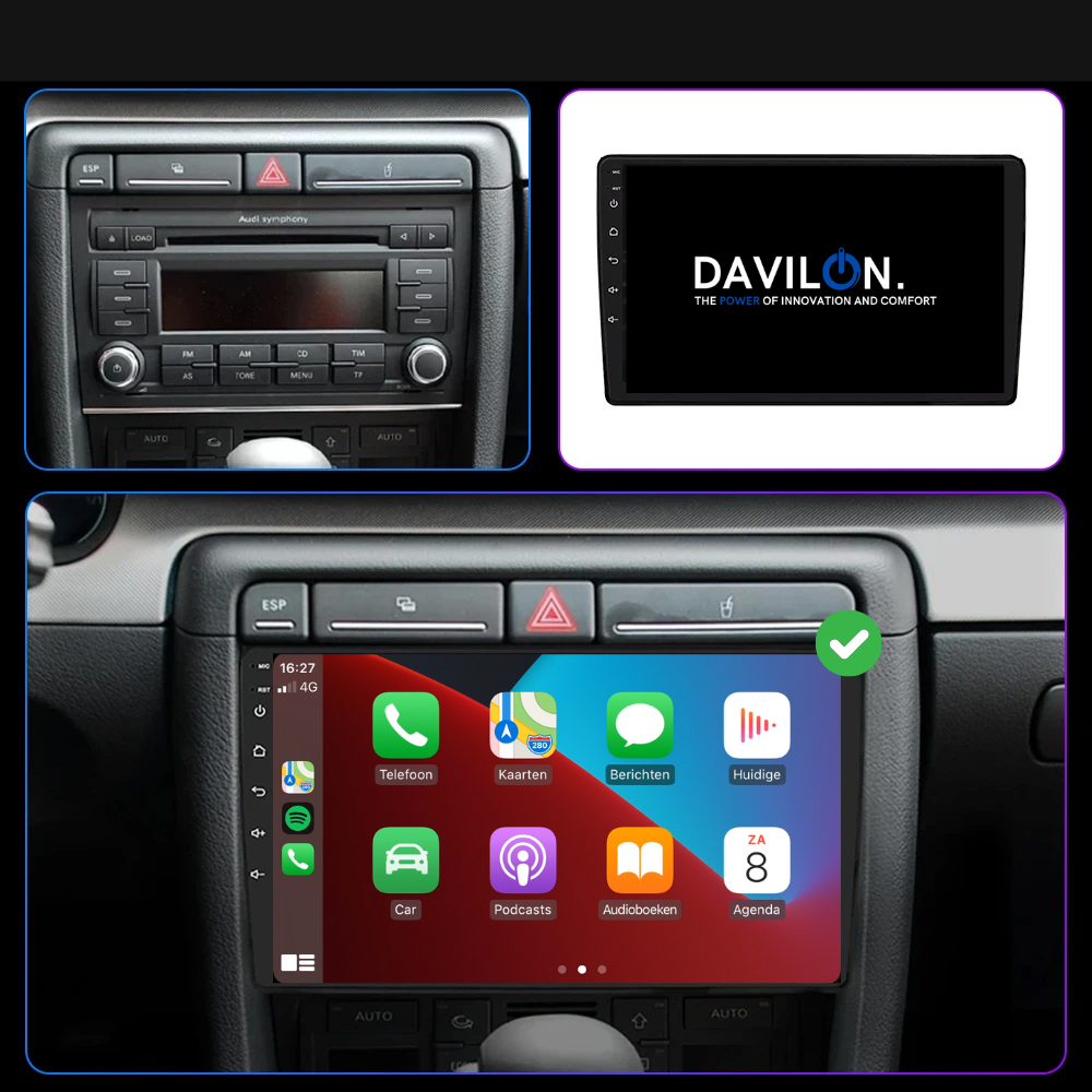 Audi A4  | Seat Exeo | Android 13 Autoradio |  2000 t/m 2013 | Android Auto & Carplay-3