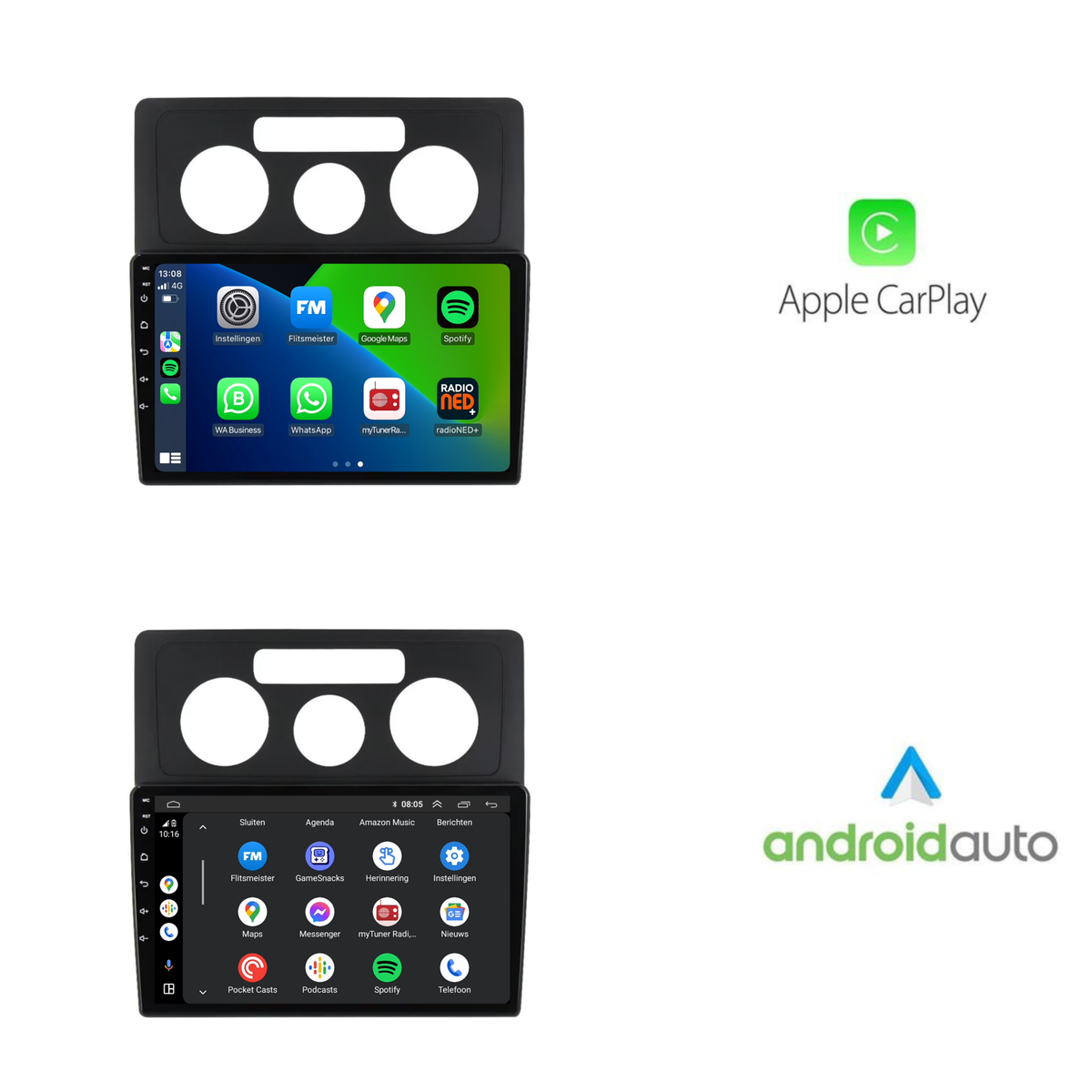 Volkswagen Caddy CarPlay & Android Auto autoradio | 2004 t/m 2010 | Android 15 | Davilon-4