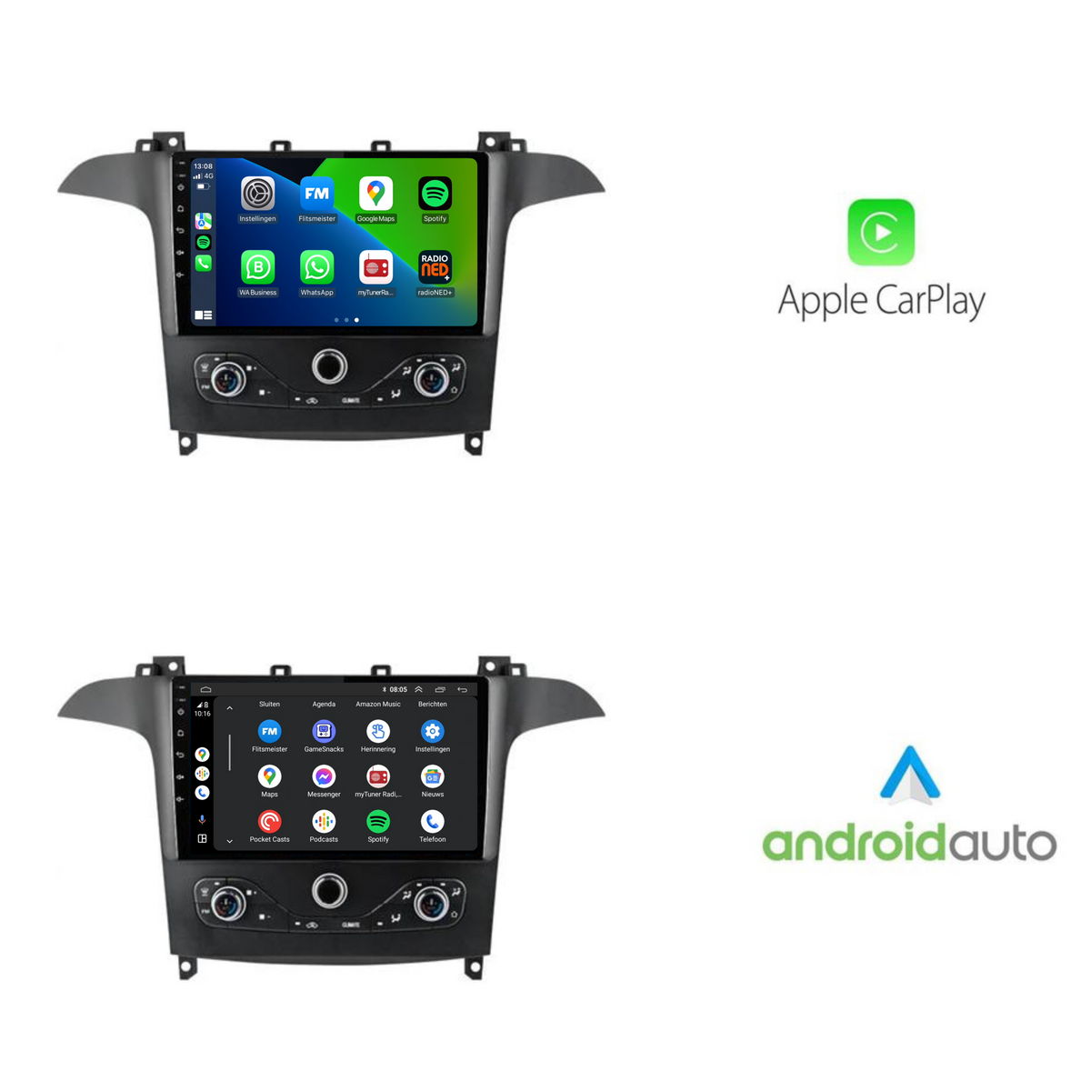 Ford Galaxy CarPlay & Android Auto autoradio | 2006 t/m 2016 | Android 15 | Davilon-3