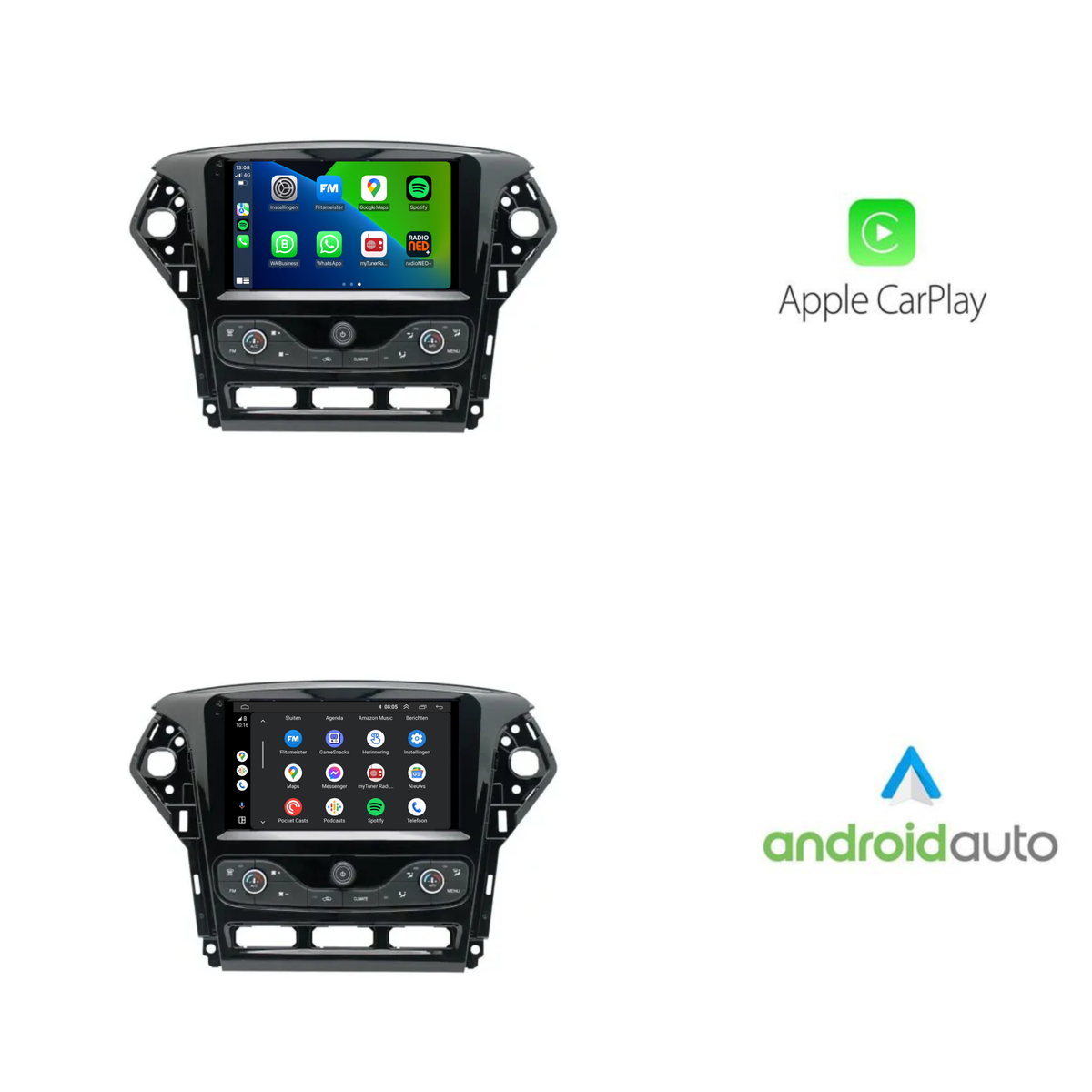 Ford Mondeo CarPlay & Android Auto autoradio | 2007 t/m 2014 | Android 15 | Davilon | Voor digitale airco-3
