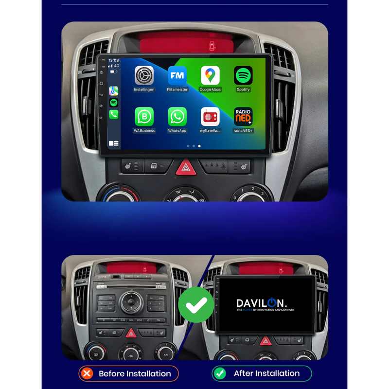 Kia Ceed Android 13 autoradio CarPlay Android Auto 2006-2011-3