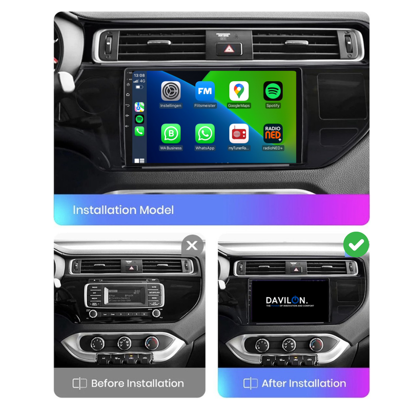 Kia Rio | Android 13 | Autoradio | 2015 t/m 2017 | CarPlay & Android Auto-2