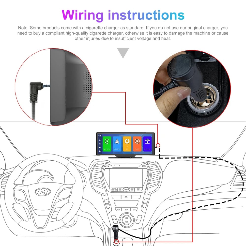 Apple CarPlay 10 inch scherm met dashcam en achteruitrijcamera-9