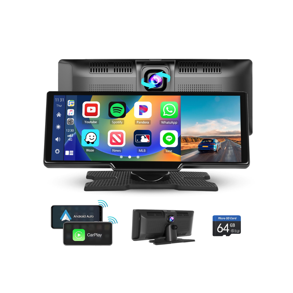 Apple CarPlay 10 inch scherm met dashcam en achteruitrijcamera-3