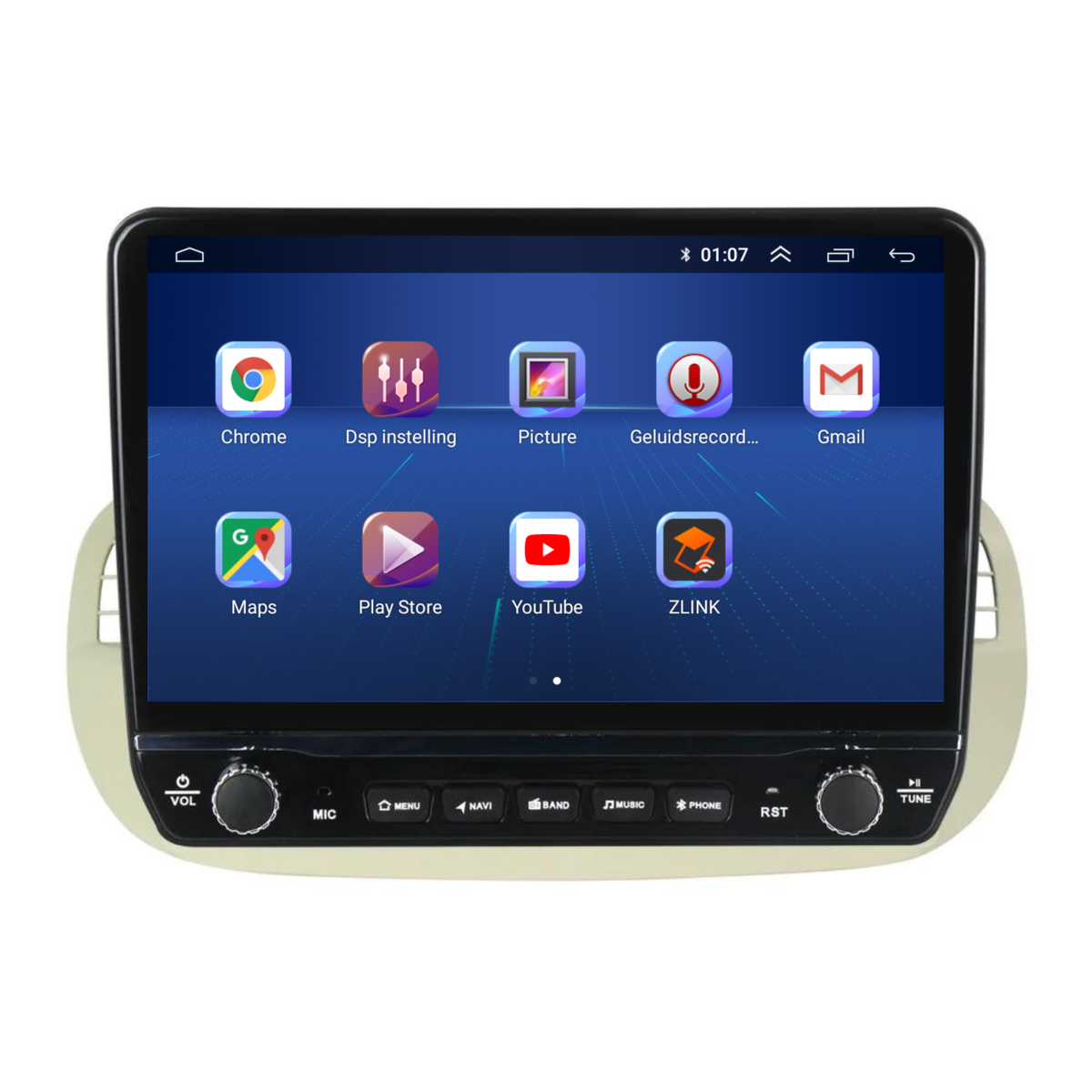 Fiat 500 Android Autoradio beige | Elegant design | CarPlay-9
