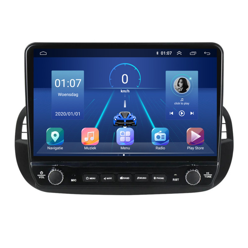 Fiat 500 Android Autoradio zwart | Elegant design | CarPlay-7