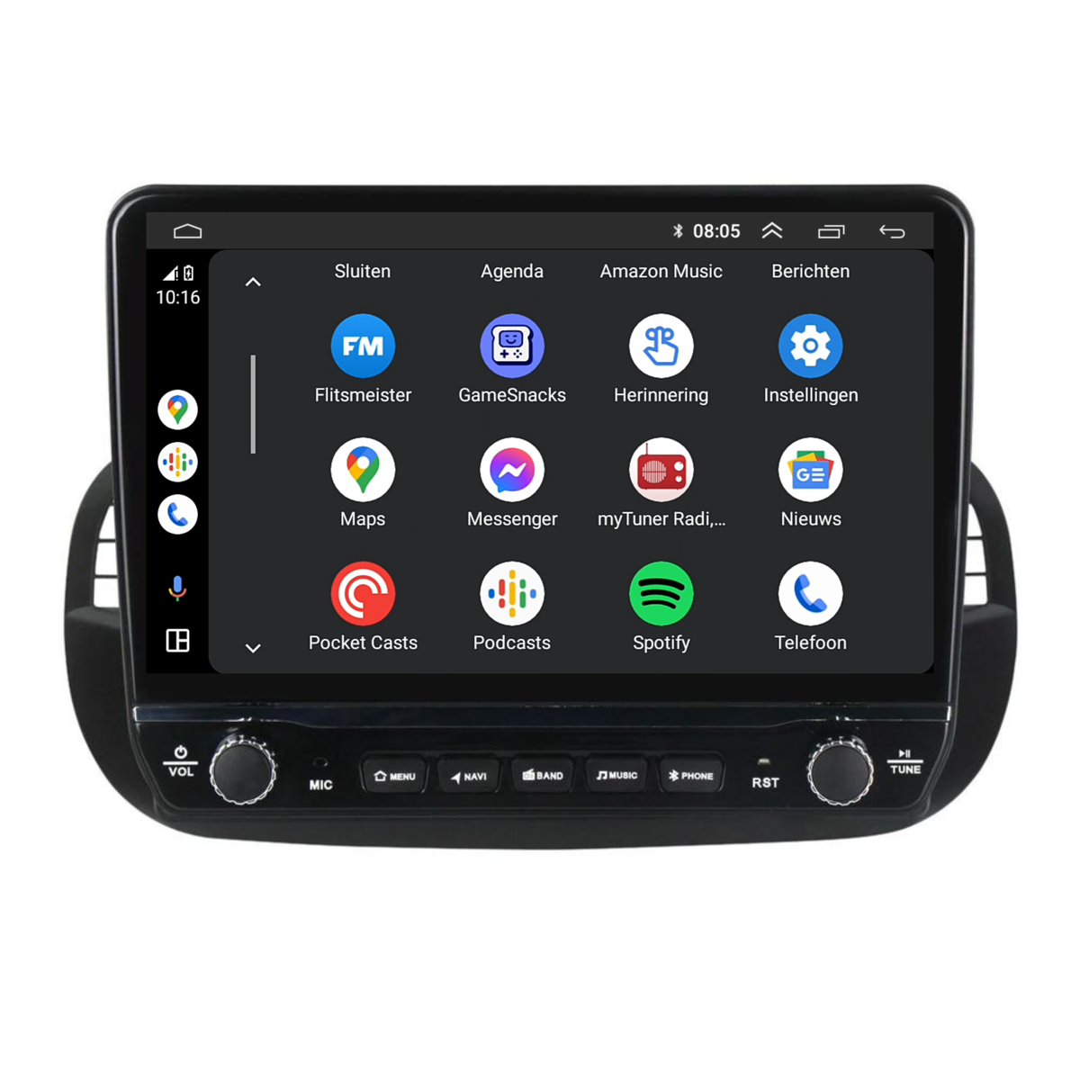 Fiat 500 Android Autoradio zwart | Elegant design | CarPlay-2