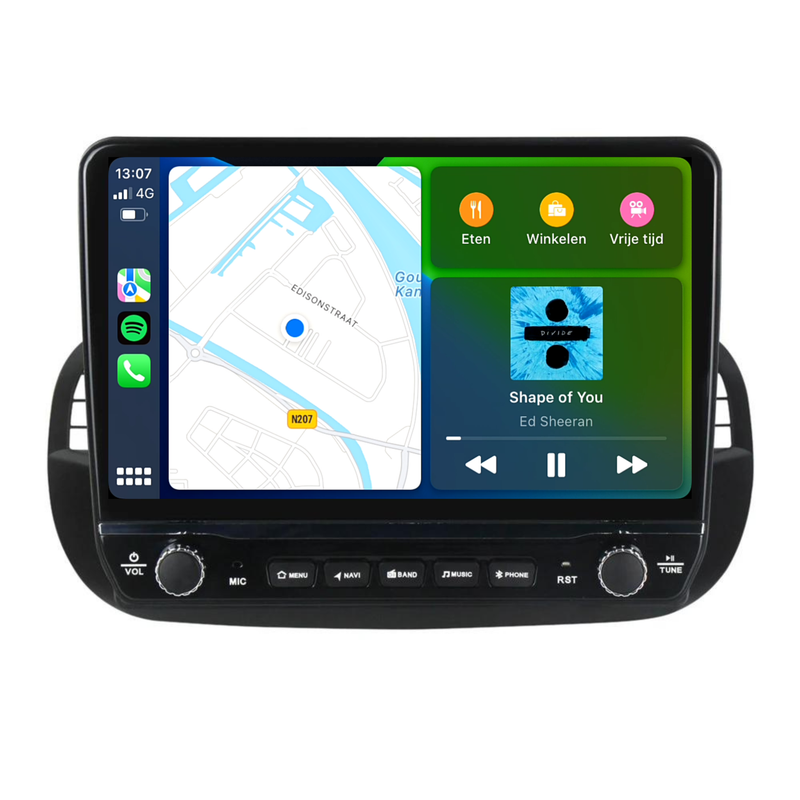 Fiat 500 Android Autoradio zwart | Elegant design | CarPlay-8