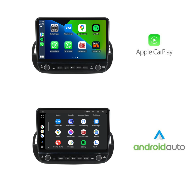 Fiat 500 Android Autoradio zwart | Elegant design | CarPlay-5