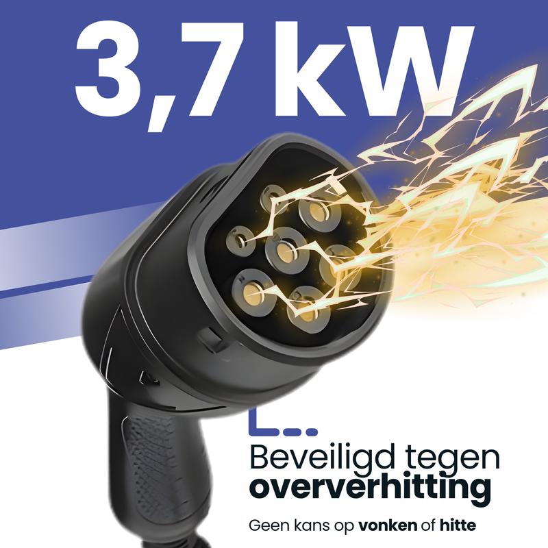 Type 2 laadkabel auto | EV laadkabel | 3,7 kW | 16A 1-fase | 5 meter | Laadpaal | waterdicht | met opbergtas-8
