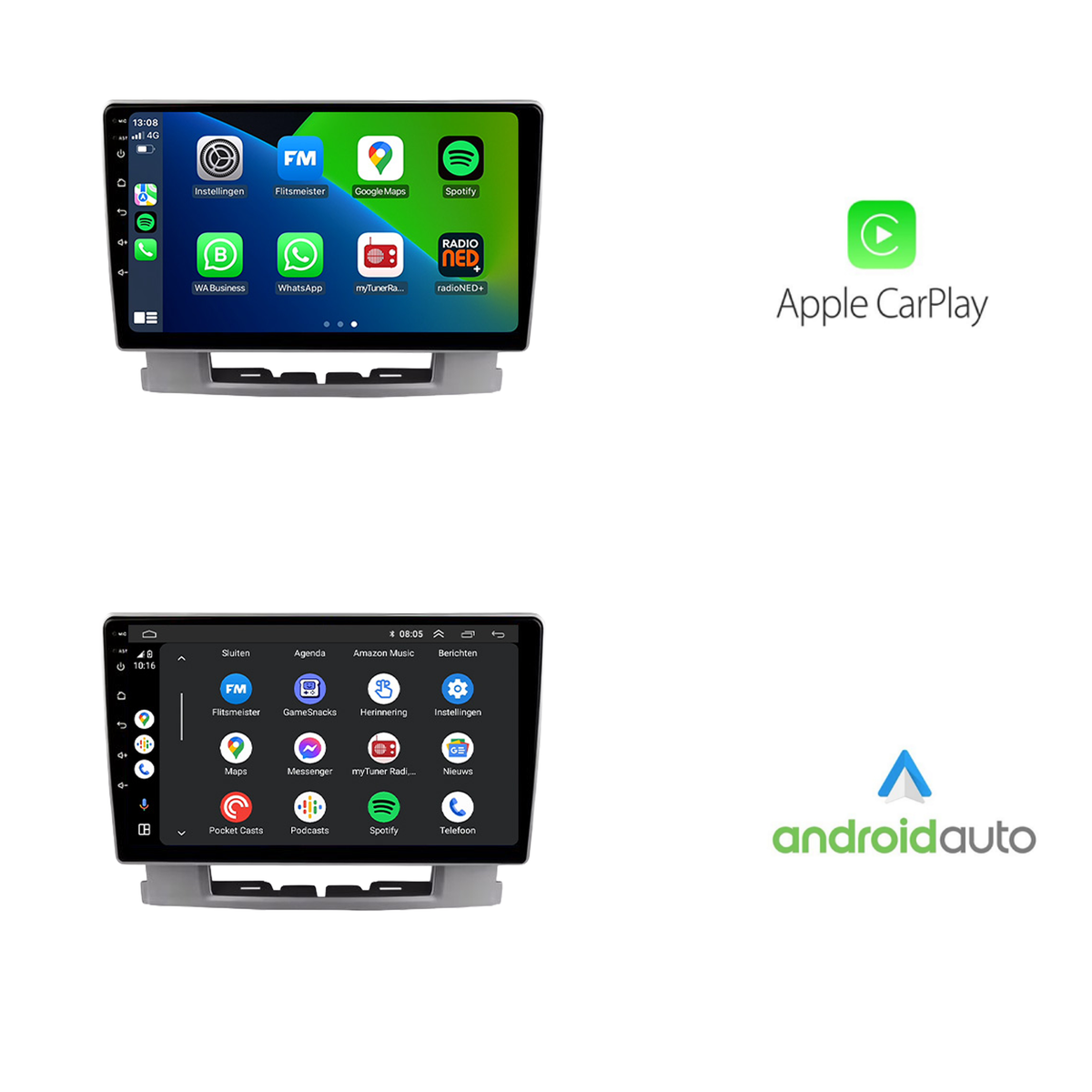 Opel Astra J CarPlay & Android Auto Autoradio | 2009 bis 2016 | Android 13 | Davilon | Silber-2