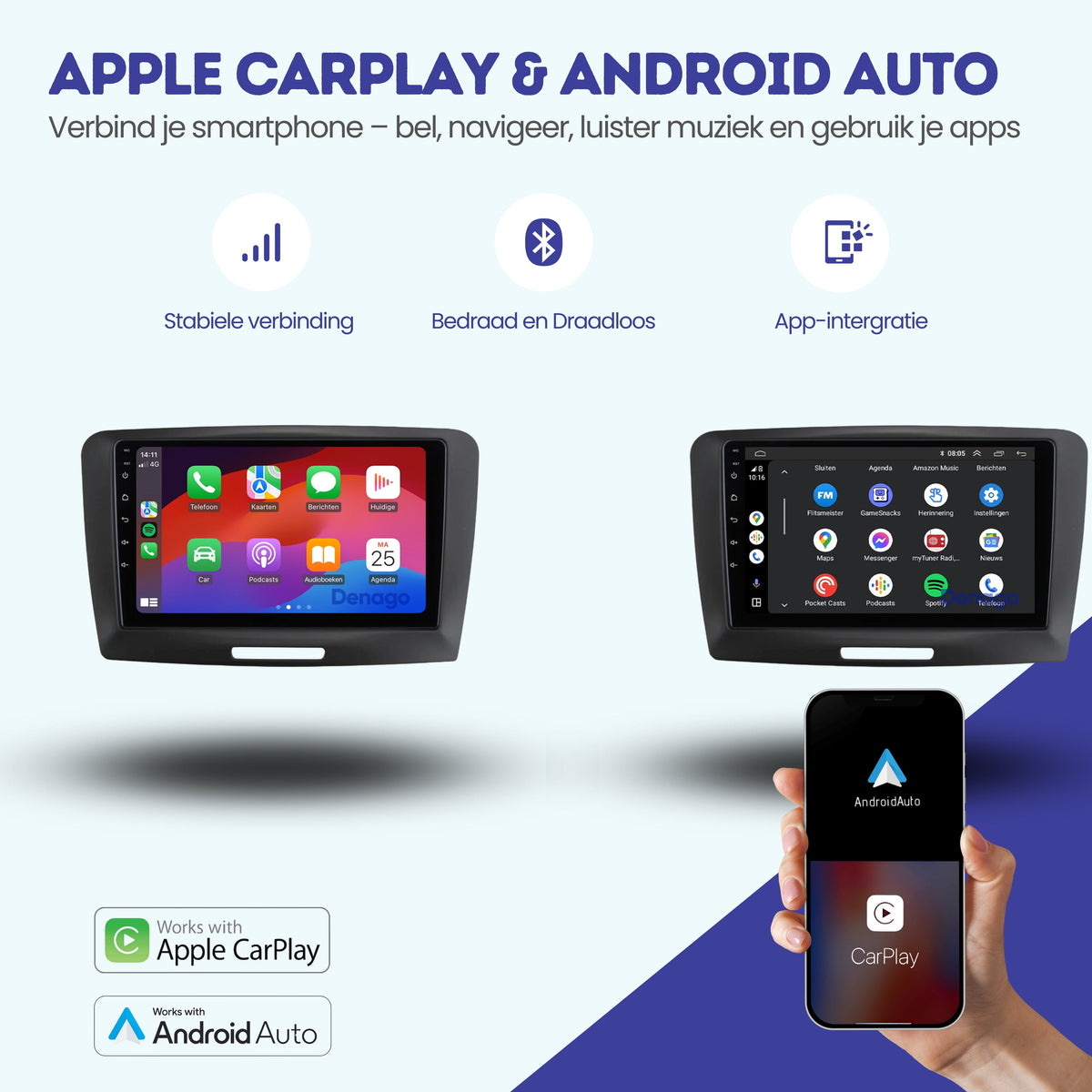 Skoda Superb CarPlay autoradio | 2008 t/m 2014 | Denago DNG-A353 | 9 inch | Android 13 | Draadloos CarPlay & Android Auto-2